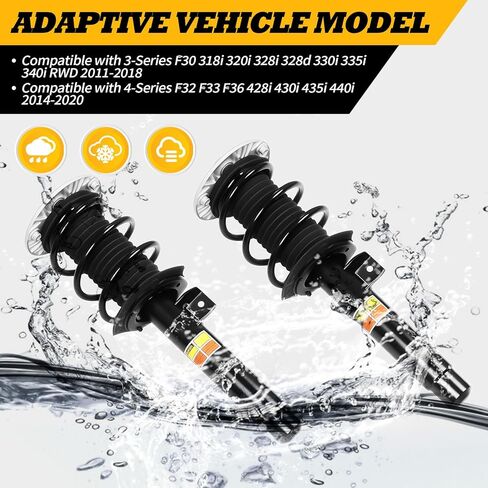 2PCS Front Shock Absorbers Struts w/o EDC Compatible with F30 318i 320i 328i 328d 330i 335i 340i RWD 2011-2018 F32 F33 F36 428i 430i 435i 2014-2020 31316873798 31316883328 Suspension Kit in Saudi Arabia