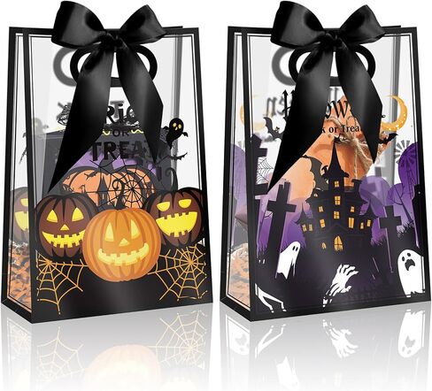 YumiTrek 20pcs Clear Gift Bags 7"x10"x3.2" Transparent Plastic Gift Bags Bulk with Handles, Waterproof Clear PVC Favor Bags Reusable for Treats, Party, Candy & Gifts (Christmas Design) in Saudi Arabia
