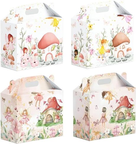 16 Pcs Fairy Party Favor Boxes - Flower Fairy Party Gift Paper Boxes, Floral Fairies Themed Decorations for Birthday Presents Decorations Supplies in Saudi Arabia