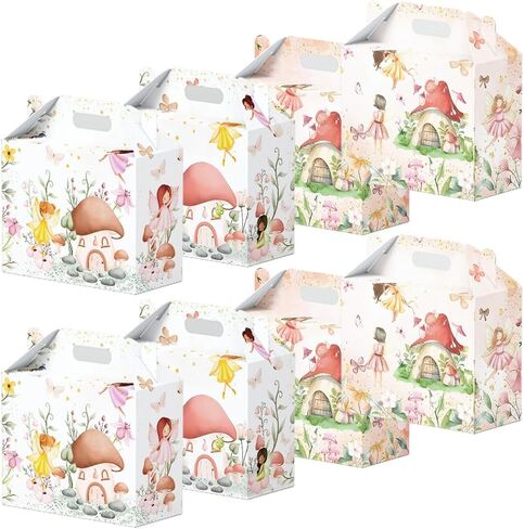 16 Pcs Fairy Party Favor Boxes - Flower Fairy Party Gift Paper Boxes, Floral Fairies Themed Decorations for Birthday Presents Decorations Supplies in Saudi Arabia