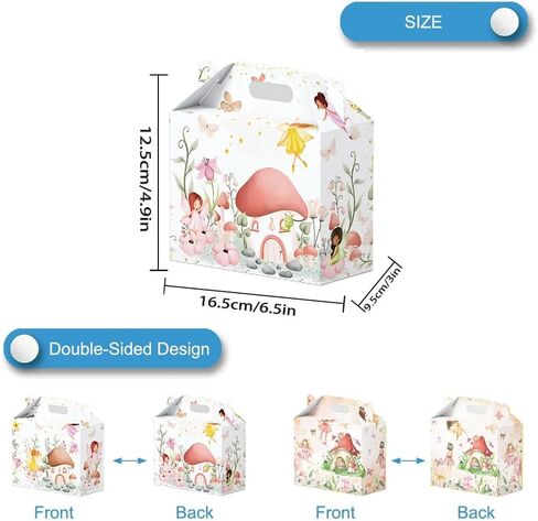 16 Pcs Fairy Party Favor Boxes - Flower Fairy Party Gift Paper Boxes, Floral Fairies Themed Decorations for Birthday Presents Decorations Supplies in Saudi Arabia