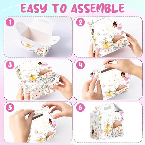 16 Pcs Fairy Party Favor Boxes - Flower Fairy Party Gift Paper Boxes, Floral Fairies Themed Decorations for Birthday Presents Decorations Supplies in Saudi Arabia