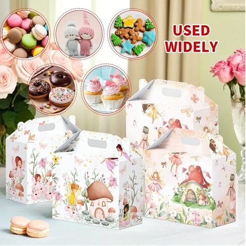 16 Pcs Fairy Party Favor Boxes - Flower Fairy Party Gift Paper Boxes, Floral Fairies Themed Decorations for Birthday Presents Decorations Supplies in Saudi Arabia