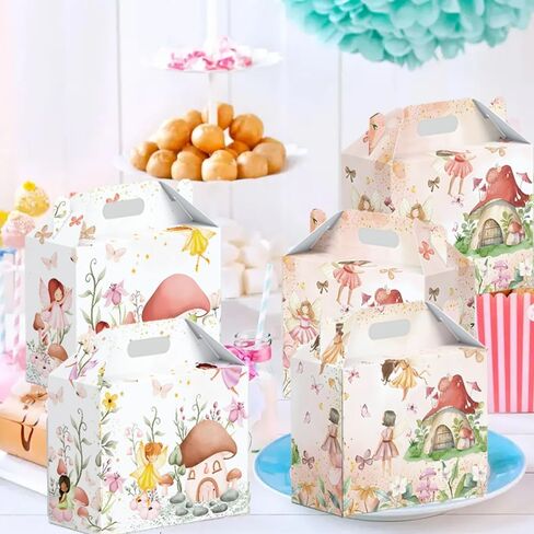 16 Pcs Fairy Party Favor Boxes - Flower Fairy Party Gift Paper Boxes, Floral Fairies Themed Decorations for Birthday Presents Decorations Supplies in Saudi Arabia
