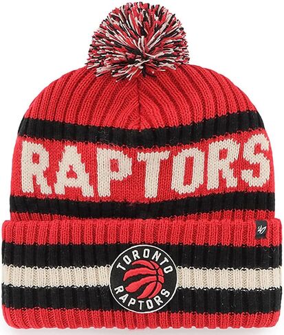 '47 NBA Unisex-Adult Primary Logo Bering Cuffed Knit Pom Beanie Hat (Miami Heat Black) in Saudi Arabia