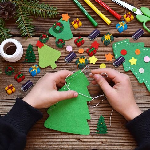 Poen 120 Pcs Mini Christmas Resin Ornaments Kit Miniature 50 Mini Resin Christmas Trees Ornament 50 Miniature Gift Box and 20 Green Xmas Wreaths Decorations for DIY Crafts in Saudi Arabia