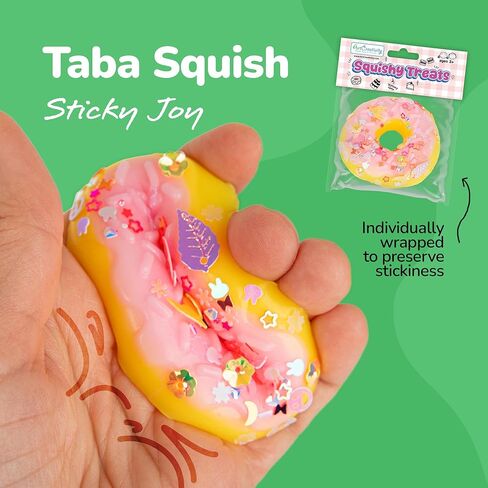 ArtCreativity Squishy Treats Fidget Toys for Kids and Adults - 4 Pack - Super Soft Squishy Dessert Include Sandwich Cookie, Donut, Croissant, and Waffle - Squeeze Toys for Stress Relief and Anxiety in Saudi Arabia