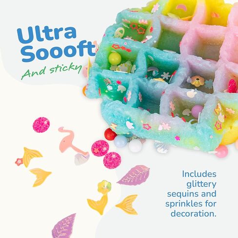 ArtCreativity Squishy Treats Fidget Toys for Kids and Adults - 4 Pack - Super Soft Squishy Dessert Include Sandwich Cookie, Donut, Croissant, and Waffle - Squeeze Toys for Stress Relief and Anxiety in Saudi Arabia