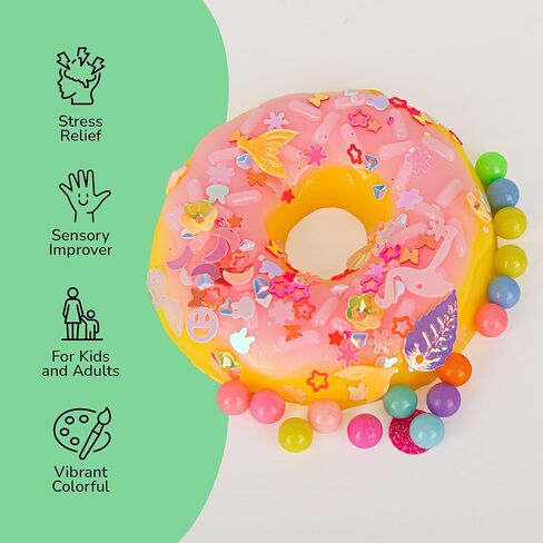 ArtCreativity Squishy Treats Fidget Toys for Kids and Adults - 4 Pack - Super Soft Squishy Dessert Include Sandwich Cookie, Donut, Croissant, and Waffle - Squeeze Toys for Stress Relief and Anxiety in Saudi Arabia