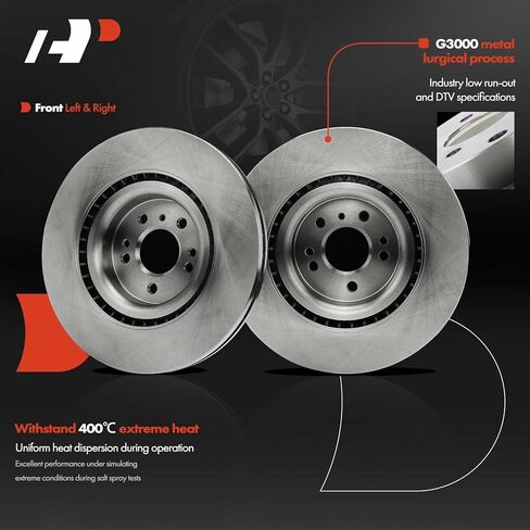 A-Premium 13.78 inch (350mm) Front Vented Disc Brake Rotors Compatible with Select Mercedes-Benz Models - W166 Series GL350 2013-2016, GL450 2014, GLS450 2017-2019, ML350 2012-2015, ML400, 2-PC Set in Saudi Arabia