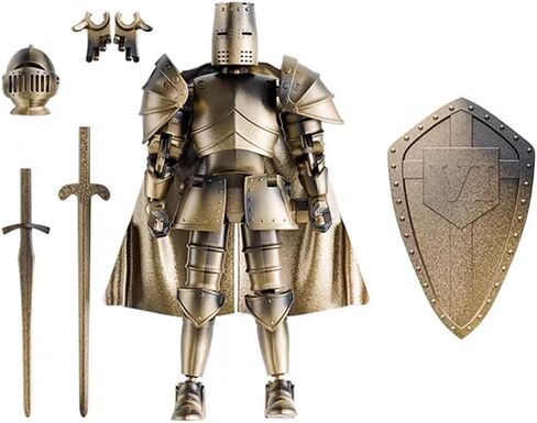 Medieval Action Figures,Knight Armor Action Figure,Multi-Jointed Movable Robot Mannequin T13,Dummy 13 Action Figure(Assembly Required) (B-Silver) in Saudi Arabia