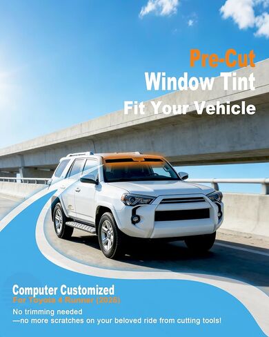 AUTOTEK Windshield Sun Strip for Toyota 4Runner 2014-2024, Anti-Glare and UV Protection Automotive Tint Strip, Custom Fit and Easy Installation Precut Window Tint Film Sun Visor, Black in Saudi Arabia
