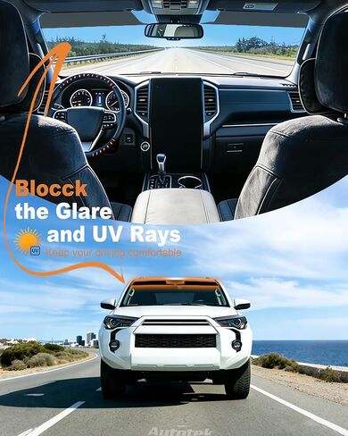 AUTOTEK Windshield Sun Strip for Toyota 4Runner 2014-2024, Anti-Glare and UV Protection Automotive Tint Strip, Custom Fit and Easy Installation Precut Window Tint Film Sun Visor, Black in Saudi Arabia
