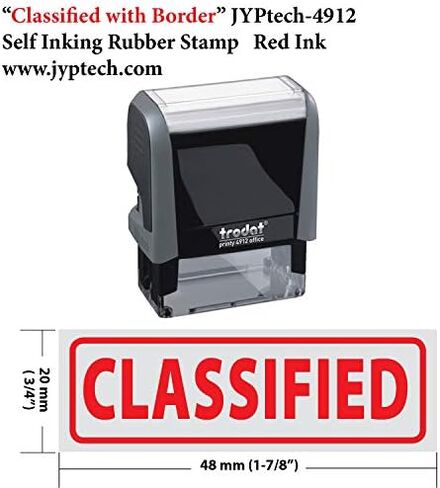 Classified - RED Office Self Ink Rubber Stamp with Border - 4912 in Saudi Arabia