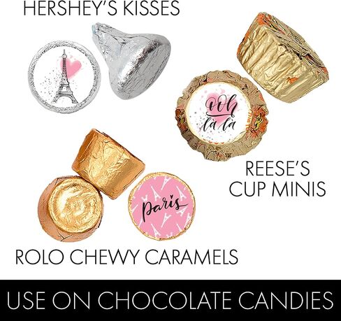 Paris Birthday Party Chocolate Kisses Candy Stickers, Paris Party Favors Stickers - 180 Count in Saudi Arabia
