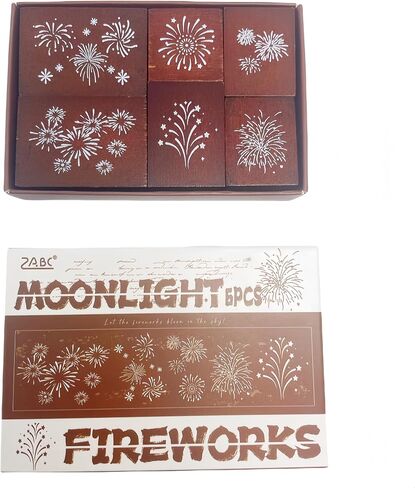 Fireworks Wooden Stamps for Crafting–Premium Wooden Rubber Stamps Set, Perfect for Scrapbooking and Art Projects in Saudi Arabia