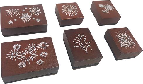 Fireworks Wooden Stamps for Crafting–Premium Wooden Rubber Stamps Set, Perfect for Scrapbooking and Art Projects in Saudi Arabia