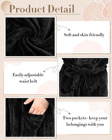 Panitay 12 Pcs Black Plush Long Robe Bulk Hotel Plush Shawl Collar Plush Spa Hotel Bathrobe Commercial Soft Warm Plush Bathrobe in Saudi Arabia