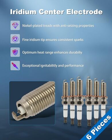 ECCPP Platinum Iridium Spark Plugs 93476 for Land Rover Range Rover 2014-2019,Discovery 2017-2020,Range Rover Sport 2014-2019,Range Rover Velar & for Jaguar F-Pace,XF,XJ,XE pack of 6 in Saudi Arabia