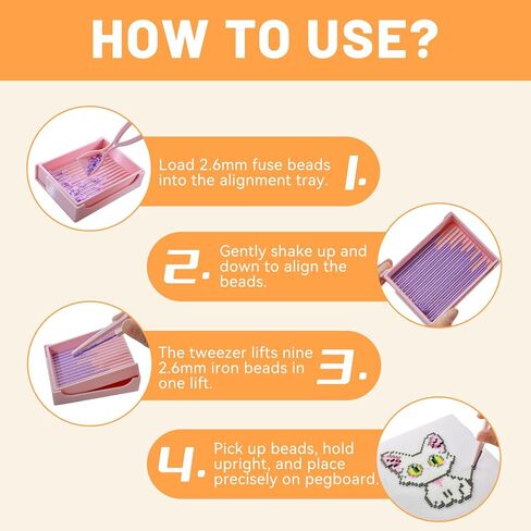 5mm Fuse Bead Single Needle Tweezer & Aligner Tray Kit, Efficient Iron Bead Sorting Tools with Effortless Beads Recovery for Experienced Enthusiasts in Kuwait