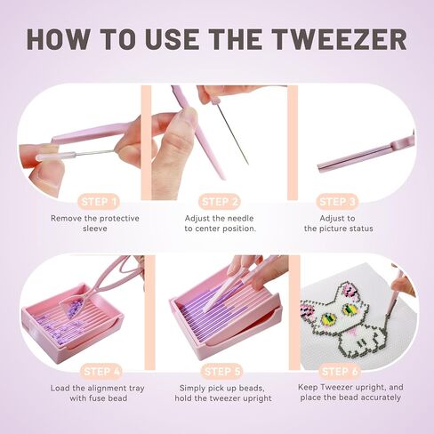 5mm Fuse Bead Single Needle Tweezer & Aligner Tray Kit, Efficient Iron Bead Sorting Tools with Effortless Beads Recovery for Experienced Enthusiasts in Kuwait