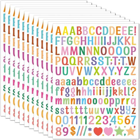 Alphabet Stickers 10 Sheets Alphabet Stickers Vinyl Self-Adhesive Number Sticker, Mailbox Numbers Labels DIY Crafts Art Making, Decals for Sign,Notebook, Classroom Decor, Door in Saudi Arabia