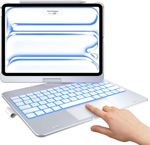 typecase Touch Keyboard Case with Trackpad for iPad Air 5th&4th,11-Color Backlight,Black in Kuwait