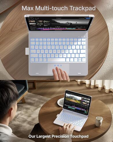 typecase Touch Keyboard Case with Trackpad for iPad Air 5th&4th,11-Color Backlight,Black in Kuwait