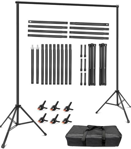 Photo Backdrop Stand, 10x6.5ft Heavy Duty Background Stand for Photoshoot,Hemmotop Adjustable Backdrops Stand for Parties,Photography,Photo Booth,Projector Screen in Kuwait
