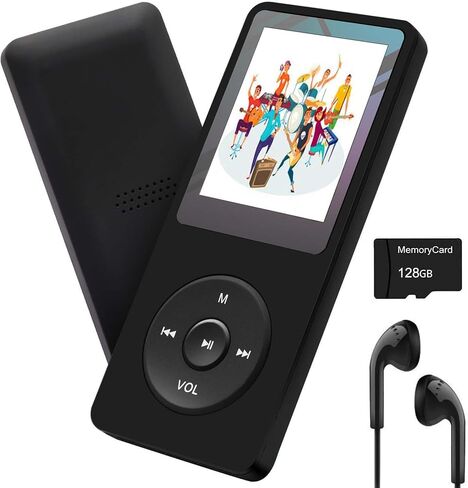 64GB MP3 Player with Bluetooth 5.2, Music Player Built-in Speaker, FM Radio, Voice Recorder, HiFi Sound, E-Book Function, Earphones Included in Saudi Arabia