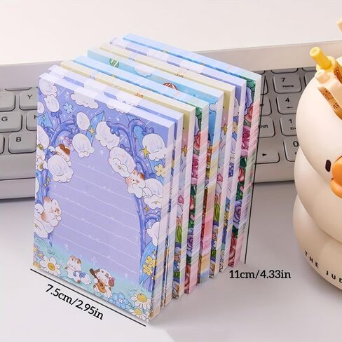 Dream Garden Sticky Notes Stationary Set 50 Double Sided Stationery Papers for School, Home Office Message Pads(2.95X4.33in) in Saudi Arabia