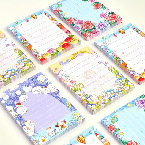 Dream Garden Sticky Notes Stationary Set 50 Double Sided Stationery Papers for School, Home Office Message Pads(2.95X4.33in) in Saudi Arabia