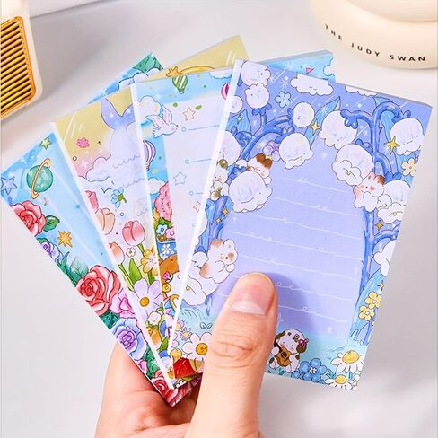 Dream Garden Sticky Notes Stationary Set 50 Double Sided Stationery Papers for School, Home Office Message Pads(2.95X4.33in) in Saudi Arabia