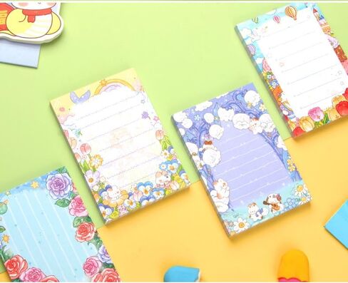 Dream Garden Sticky Notes Stationary Set 50 Double Sided Stationery Papers for School, Home Office Message Pads(2.95X4.33in) in Saudi Arabia