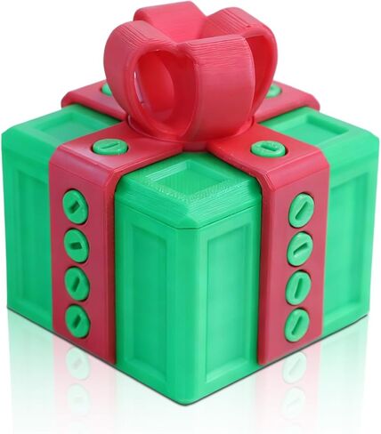 Frdhee Annoying Gift Box with Screws, 3D Printed Prank Screw Box Surprise Funny Prank Christmas Gift Box, Hilarious Money Card Container, Novelty 3D Printed Annoying Box, 6.5x6.5cm(Red green) in Saudi Arabia