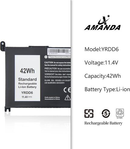 Amanda New D2VF9 Battery Compatible with Dell Inspiron 15 7547 7548 0PXR51 PXR51 11.1V 43WH in Saudi Arabia