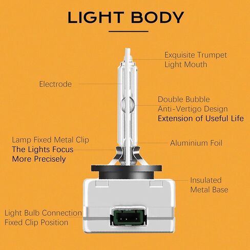 D1S HID Headlight Bulb, 6000K Xenon Light Bulb, 35W 3800Lumens Replacement 85410 85415 66140 66144, Plug and Play Fog Bulbs 2PCS in Saudi Arabia