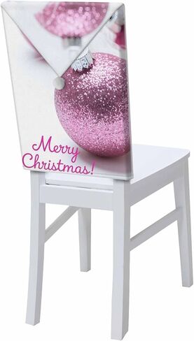 Christmas Dining Room Chair Back Covers, Merry Christmas Snowflake Polka Dot Gold White Chair Covers Kitchen Chair Slipcovers Protective Covers for Holiday Party Festival Decoration, Set of 6 in Kuwait