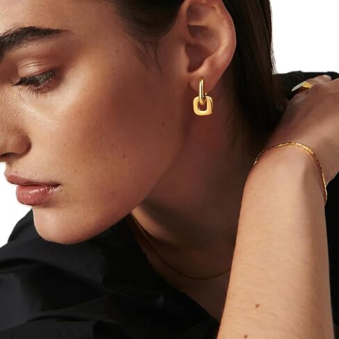 Dangle Gold Earrings for Women Trendy: Teardrop Earrings 14K Gold/Silver Plated Huggie Hoops Lightweight Hanging Teardrop and Ball Drop Earrings Hypoallergenic Statement Earrings Gold Jewelry in Kuwait