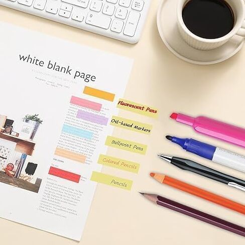 2400 PCS Sticky Tabs, Book Tabs Transparent Sticky Note Tabs, Page Markers Sticky Notes for Annotating Books, Writable Book Flags, Clear Index Tabs for Page Marking Classify File 12 Colors in Saudi Arabia