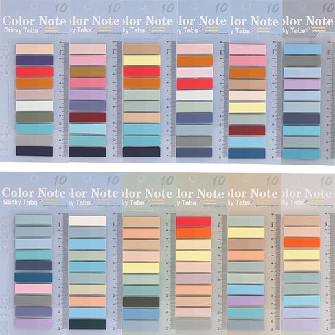 2400 PCS Sticky Tabs, Book Tabs Transparent Sticky Note Tabs, Page Markers Sticky Notes for Annotating Books, Writable Book Flags, Clear Index Tabs for Page Marking Classify File 12 Colors in Saudi Arabia