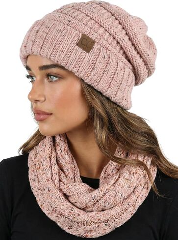 قبعة صغيرة فضفاضة كبيرة الحجم من Funky Junque مع وشاح إنفينيتي مطابق in Kuwait