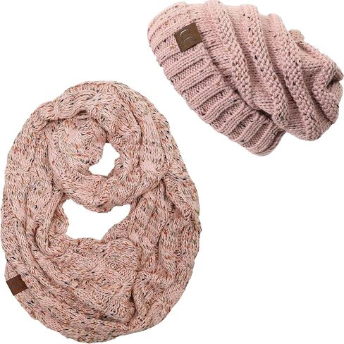 قبعة صغيرة فضفاضة كبيرة الحجم من Funky Junque مع وشاح إنفينيتي مطابق in Kuwait