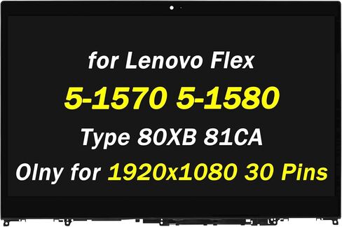 بديل لجهاز Lenovo Flex 5-1570 80XB 81CA 81CA0008US 81CA0009US 80XB0008US FHD 1080P LCD إطار تجميع رقمي لشاشة تعمل باللمس مع لوحة تحكم (ليس لـ Flex 5-15 15IIL05 5-14IIL05) in Saudi Arabia