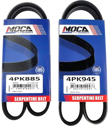 MOCA 4PK885 4PK945 EPDM أحزمة سيربنتين احترافية على شكل حرف V تناسب 1994-1997،1999-2005 لمازدا مياتا 1.8L (مع A/C وP/S) in Kuwait