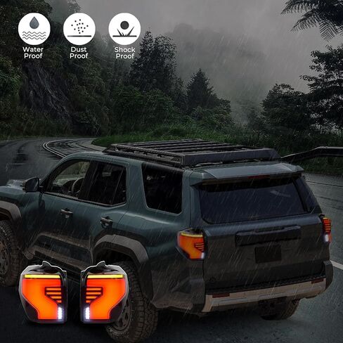 مجموعة مصابيح خلفية مناسبة لسيارة Toyota FJ Crusier 2007-2020 مصابيح خلفية LED مع بداية ديناميكية للتوصيل والتشغيل وتدفق التوجيه الخلفي زوج مجموعة مصابيح خلفية بشريط أبيض in Saudi Arabia