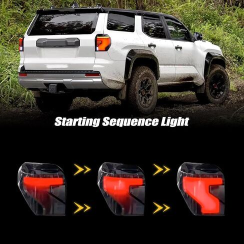 مجموعة مصابيح خلفية مناسبة لسيارة Toyota FJ Crusier 2007-2020 مصابيح خلفية LED مع بداية ديناميكية للتوصيل والتشغيل وتدفق التوجيه الخلفي زوج مجموعة مصابيح خلفية بشريط أبيض in Saudi Arabia