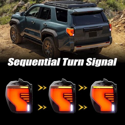 مجموعة مصابيح خلفية مناسبة لسيارة Toyota FJ Crusier 2007-2020 مصابيح خلفية LED مع بداية ديناميكية للتوصيل والتشغيل وتدفق التوجيه الخلفي زوج مجموعة مصابيح خلفية بشريط أبيض in Saudi Arabia