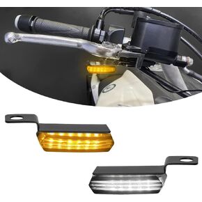 المقود LED إشارات الانعطاف متتابعة صغيرة للدراجات النارية الضوء الأمامي العالمي متوافق مع Harley Sportster Dyna Honda Shadow Vulcan Road Star Cafe Racer (أسود متدفق)