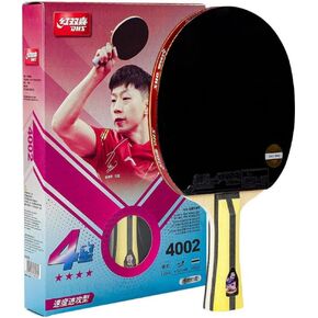 DHS H4002 4 Stars Table Tennis Racket, DHS Hurricane 3 + G888 Rubber, 7 Ply Wood Ping Pong Racquet with Free Round Bag